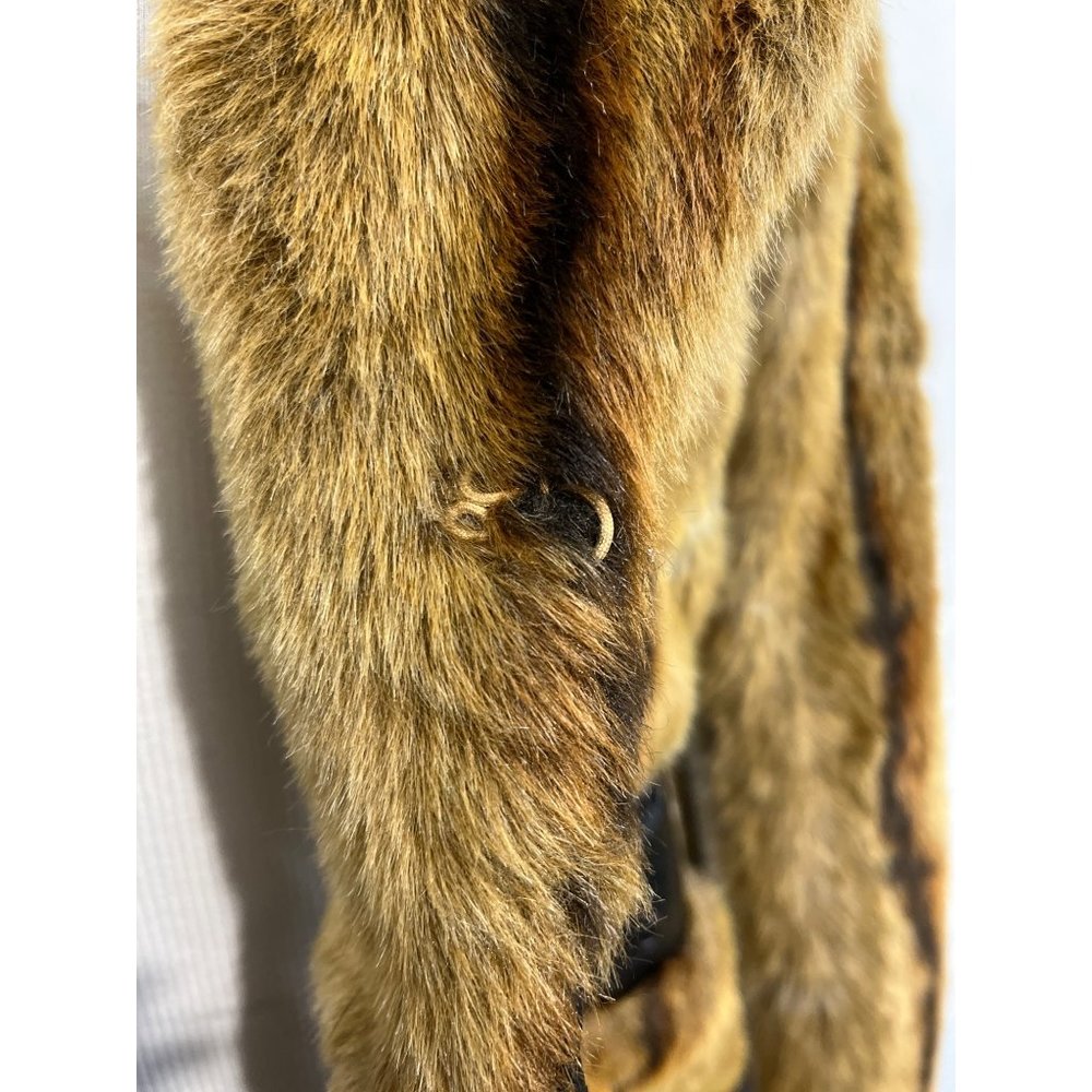 Vintage Chic MARVIN Womens Brown Faux Fur Coat - Picture 6 of 12